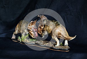 Pachyrhinosaurus dinosaur in the dark