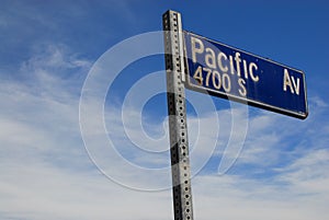 Pacific Avenue Sign Against Sunny Socal Sky