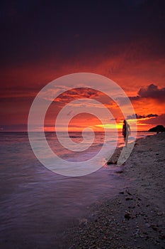 Pacific beach sunset