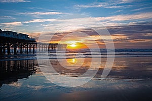 Pacific Beach sunset and pier