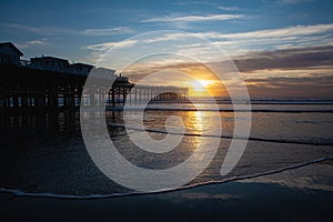 Pacific Beach sunset and pier