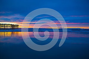 pacific Beach sunset and pier