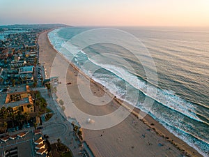 Pacific beach and the surrounding Mission bay in San Diego California