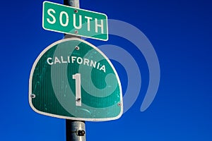 THe Pacific Coast Highway 1 sign in California