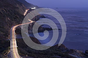 Pacific Coast Highway at night