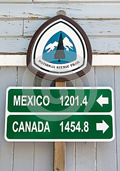 Pacific Crest Trail mileage sign photo