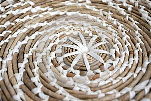 Pacific Islands clouse up of a woven wicker background photo