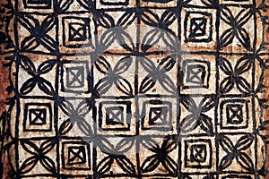 Pacific Islands: tapa cloth squares design photo