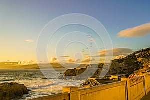 Pacific Ocean Coast sunset Sutro baths Seal Rocks San Francisco California
