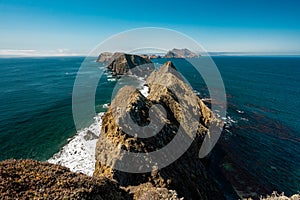 Pacific Ocean Surrounds The Narrow Strip of Anacapa Island