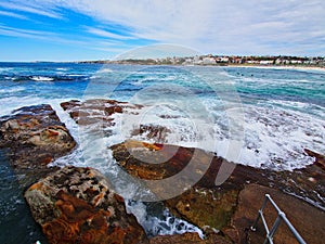 Pacific Ocean Waves on Bondi Beach, Sydney, Australia