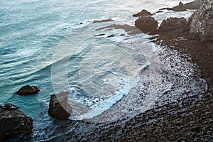 The Pacific Ocean waves at Nugget Point