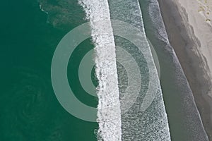 Pacific ocean waves in Scorpion Bay San Juanico Baja California Sur Mexico aerial panorama photo