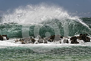 Pacific ocean waves on the shore