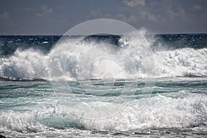 Pacific ocean waves on the shore