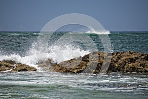 Pacific ocean waves on the shore