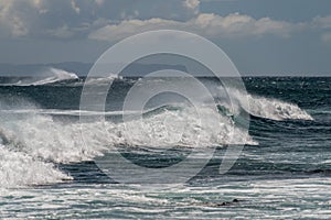 Pacific ocean waves on the shore