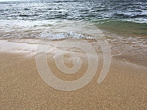 Pacific Ocean Waves at Tunnels Beach on North Shore on Kauai Island, Hawaii.