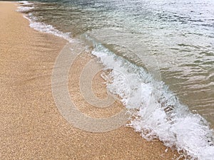 Pacific Ocean Waves at Tunnels Beach on North Shore on Kauai Island, Hawaii.