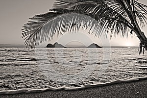 Pacific sunrise at Lanikai beach in Hawaii