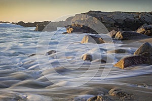 Pacific Waves Dancing on a Rocky Beach