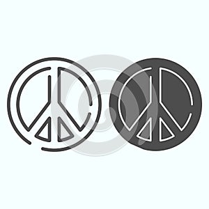 Pacifism line and solid icon. Peace symbol vector illustration isolated on white. Sign pacifist outline style design