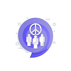 pacifism and pacifist movement vector icon