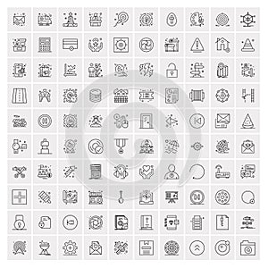 Pack of 100 Universal Line Icons for Mobile and Web