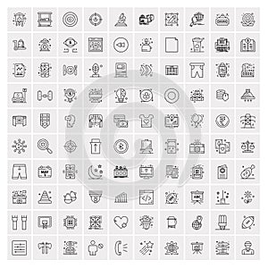 Pack of 100 Universal Line Icons for Mobile and Web