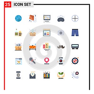 Pack of 25 Modern Flat Colors Signs and Symbols for Web Print Media such as badge, footprint, ableton, clutches, sequencer