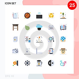 Pack of 25 Modern Flat Colors Signs and Symbols for Web Print Media such as environment, agriculture, keyboard, hazardous,