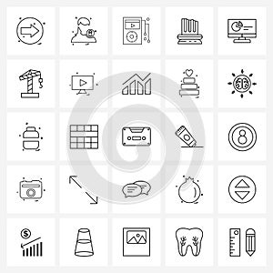 Pack of 25 Universal Line Icons for Web Applications business, chart, iPod, online graph chart, Greek