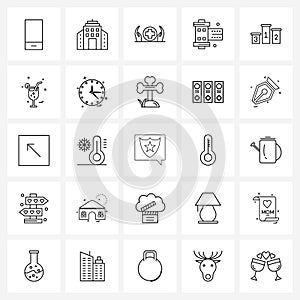 Pack of 25 Universal Line Icons for Web Applications sports, Olympics, science, champions, film