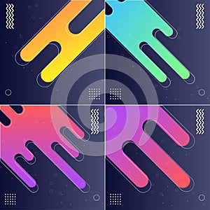 Pack of 4 Abstract Vector Backgrounds in Color Creative Design Collection