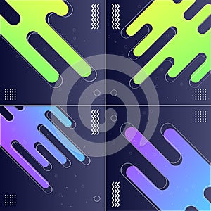 Pack of 4 Minimal Geometric Backgrounds with Bright and Trendy Colors