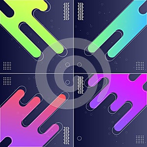 Pack of 4 Minimal Geometric Backgrounds with Bright and Trendy Colors