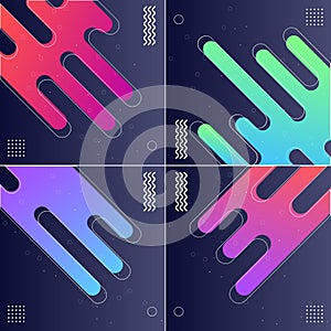 Pack of 4 Minimal Geometric Backgrounds with Bright and Trendy Colors