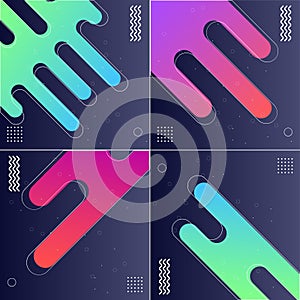 Pack of 4 Minimal Geometric Backgrounds with Bright and Trendy Colors