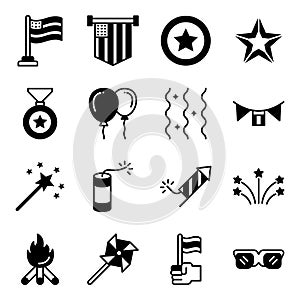 Pack of 4th July Solid Icons