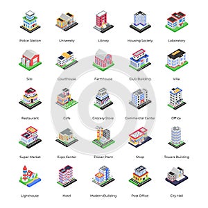 Pack Of Architecture Isometric Icons