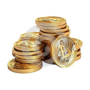 Pack of Bitcoin on Transparent Background - Ai Generated