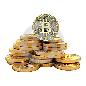 Pack of Bitcoin on Transparent Background - Ai Generated