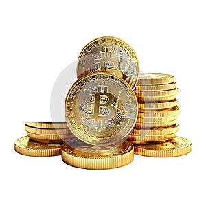 Pack of Bitcoin on Transparent Background - Ai Generated