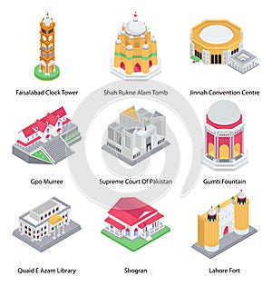 Pack of Buildings Isometric Icons