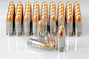 pack of bullets 9mm parabellum FMJ (Full Metal Jacket ) photo