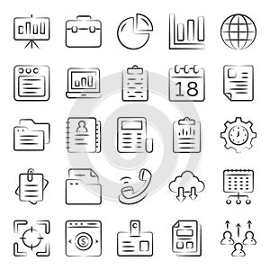 Pack Of Business Doodle Icons