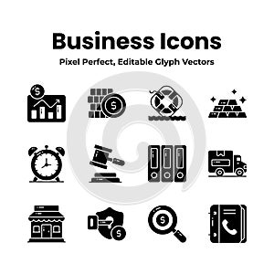 Pack of business and finance vectors set in modern design style, ready to use in web, mobile apps and all presentation projects