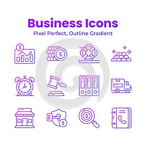 Pack of business and finance vectors set in modern design style, ready to use in web, mobile apps and all presentation projects