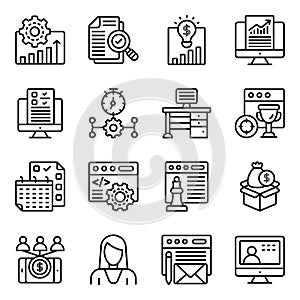 Pack of Business Management Linear Icons