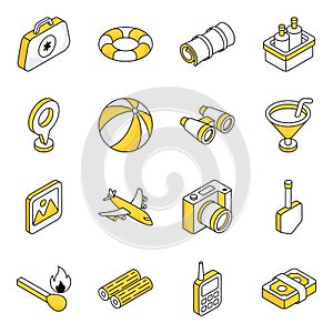 Pack of Camping Tools Flat Icons